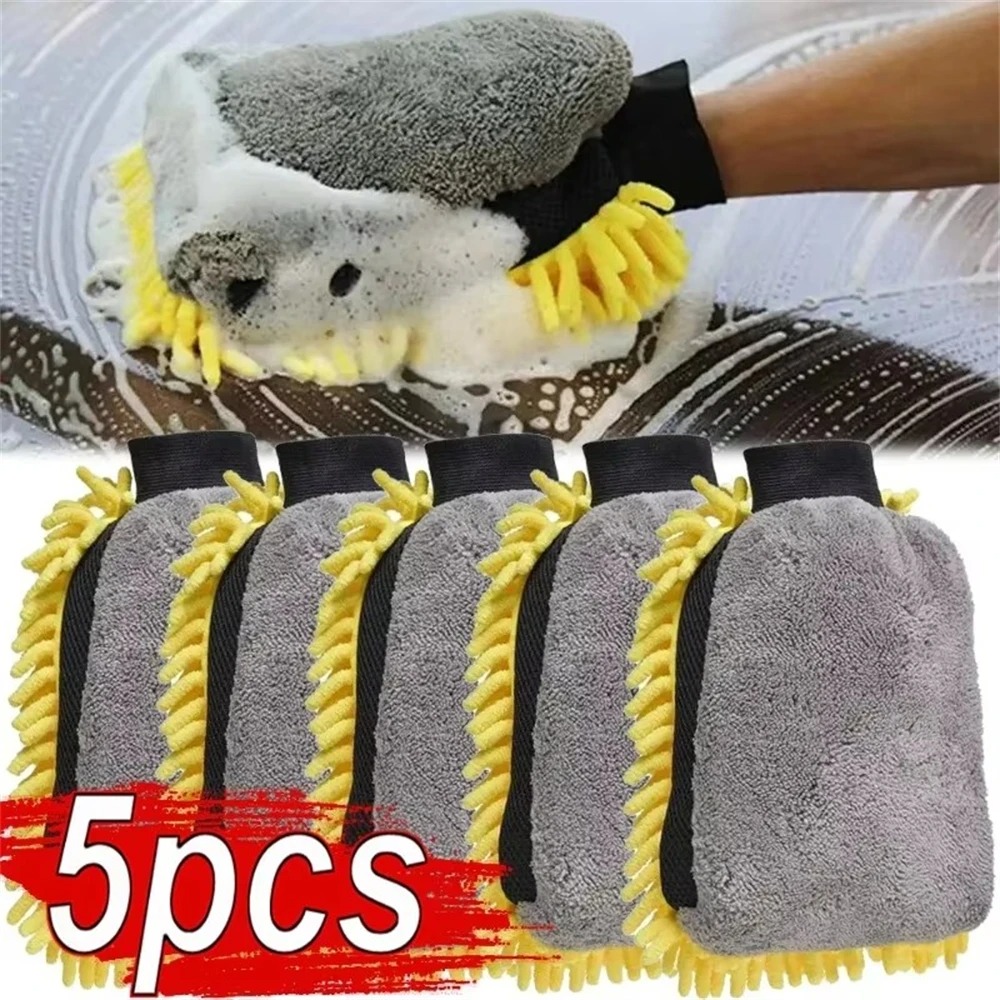 1/5 個洗車手袋防水マイクロファイバーシェニール手袋車のク - Detailing Brush Set のレビューと価格